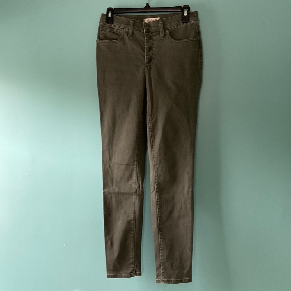 Size 27 Madewell olive Jean leggings with button fly
